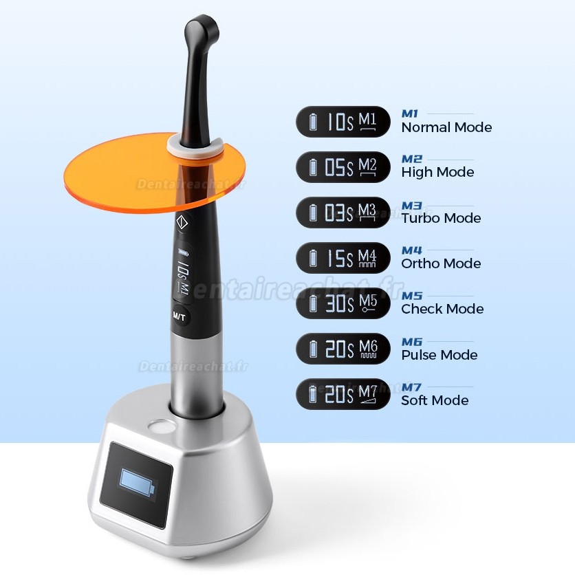 Lampe de polymérisation dentaire sans fil 3H X-lite Q6, durcissement en 1 seconde, Radiomètre à led intégrée